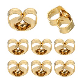 PATIKIL 8 Pcs Earring Backs, 14K Gold Locking Earring Backs Replacements Hypoallergenic Metal Earring Stopper Secure Locking Charm for Studs, Heavy Droopy Earrings, Gold