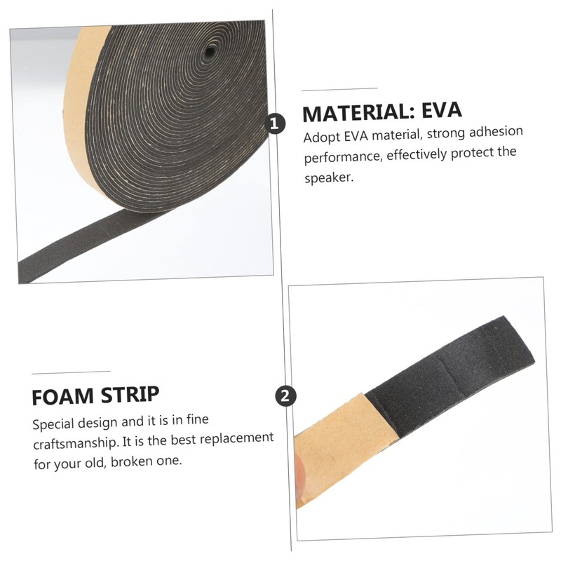 Kisangel Insulation Soundproofing Tape Speaker Gasketing Tape 10m Roll Closed