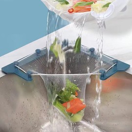 Corner Sink Strainer, Tri-Holder Triangle Strainer for Sink, Multipurpose Sink Strainer Bags (1 Holder + 100 Filter Bags)