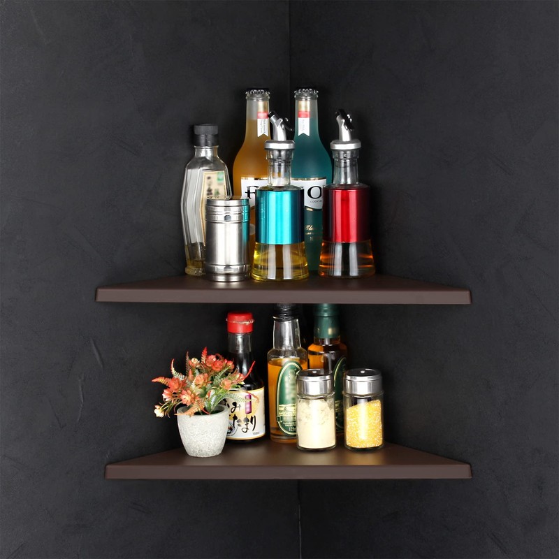 evron Corner Mounting Shelf,Easy to Install Wall Corner Shelf,Frosting Pattern