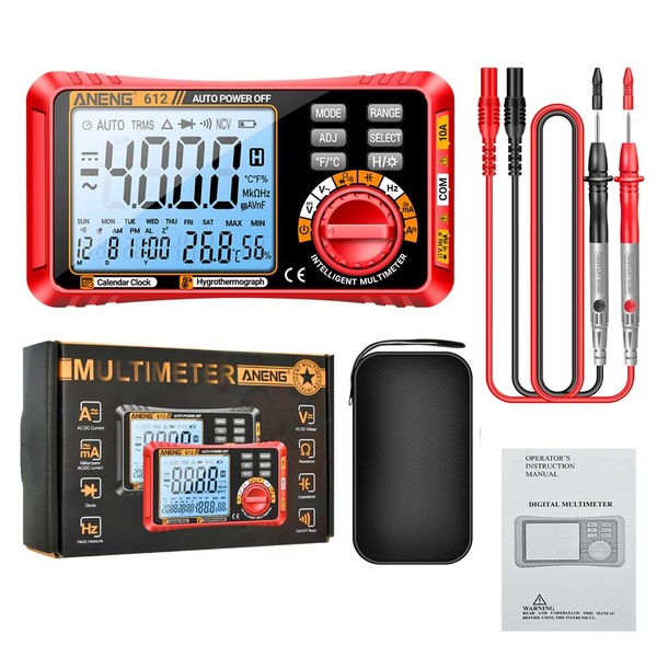Geevorks 3-in-1 612 Intelligent Digital Multimeter with Perpetual Calendar, Ammeter,