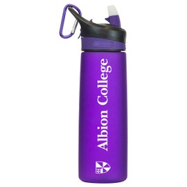 Albion College Tritan Plastic Frosted Sport Water Bottle, Design-2 - Purple