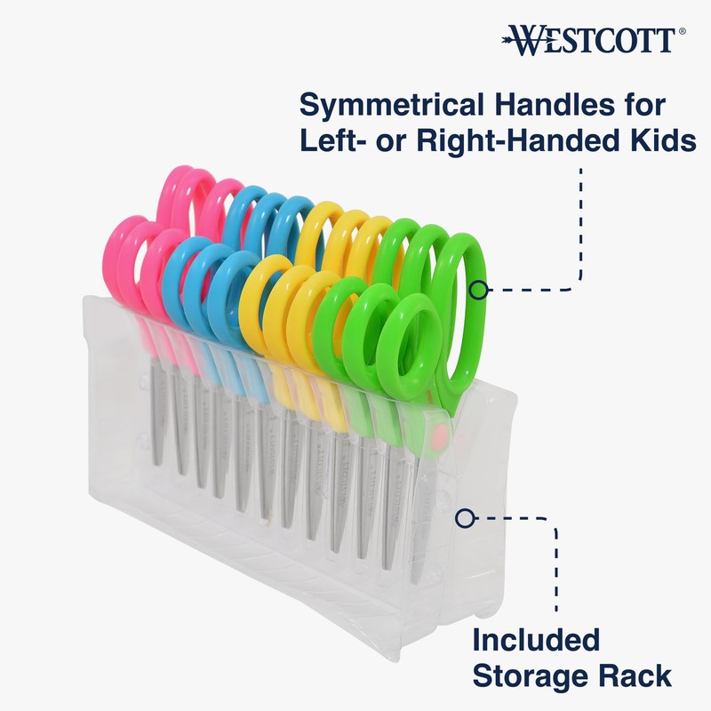 Westcott 14871 Right- and Left-Handed Scissors, Kids' Scissors, Back to