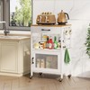 Homeiju Kitchen Island Cart, Kitchen Storage Cart with Drawer, Microwaves