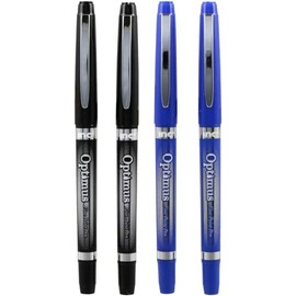 PPhyphys INC Optimus Fine Point Pen, Smooth Bold Writing (2 Black Pens & 2 Blue Pens)