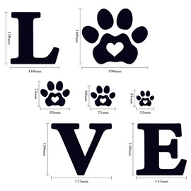 Outus 61 Pieces Paw Love Dog Wall Decor Decals Vinyl Paw Prints Sticker Wall Art Decoration for Dog Lover Home Decor and Dog Mom (Black Color)