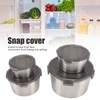 4Pcs Stainless Steel Preservation Box Large Capacity Round Food Storage