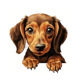 2pcs Dachshund Vinyl Decal 5.12"x5.12", Playful Sausage Dog Sticker for RV, Laptop, Rear Windshield, Funny Pet Decor |#DK108A