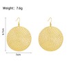 Boho Gold Texture Disc Drop Earrings for Women Vintage Hammered