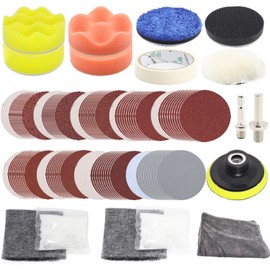 104pcs Car Polishing Kit 3Inch Car Polishers and Buffers Headlight Restoration Kit with M10 Backing Pad, Nano Sparkle Cloth for Light Car Scratch Remover