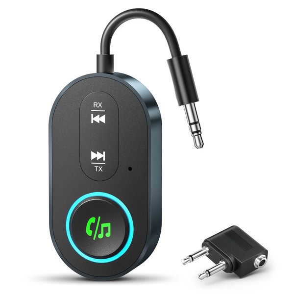 2025 Upgraded Bluetooth 5.3 Transmitter Receiver, 2-in-1 Airplane Bluetooth Adapter,