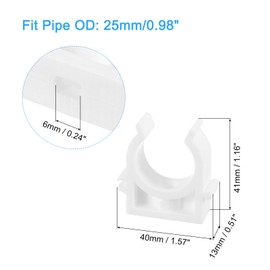 sourcing map 10Pcs U-Shaped Pipe Clamps Clips, PPR U Shaped Water Pipe Clamp Fit for 25mm/0.98" OD Water Pipes and Tubing Hoses Support, White