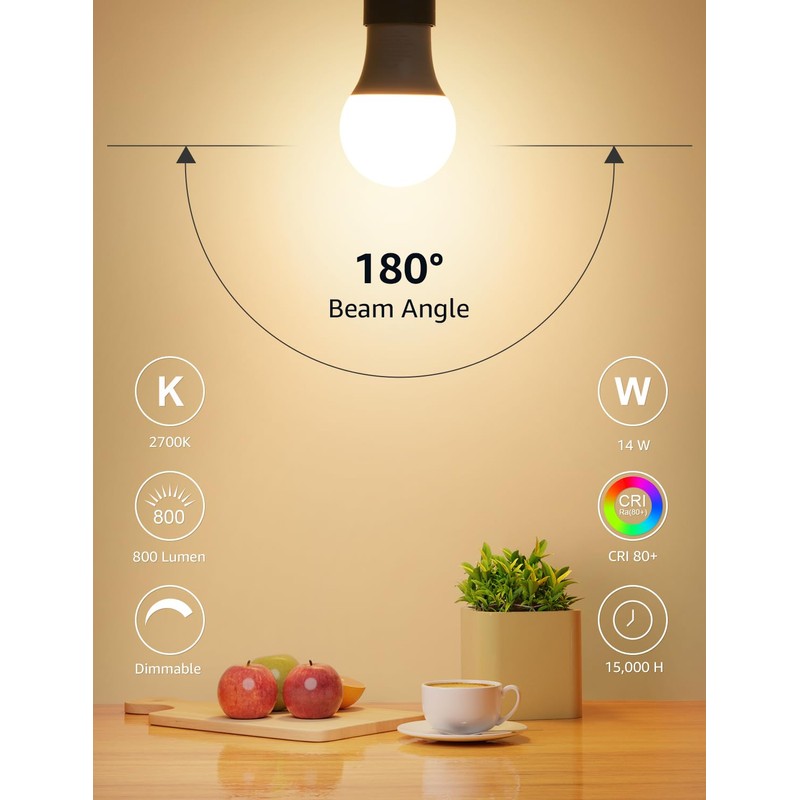 Lepro Dimmable LED Light Bulbs 60 Watt Equivalent, 9.5W 800LM