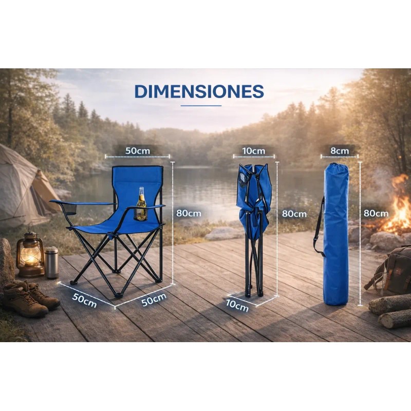 4 Sillas Plegables De Playa, Campamento Y Exteriores.