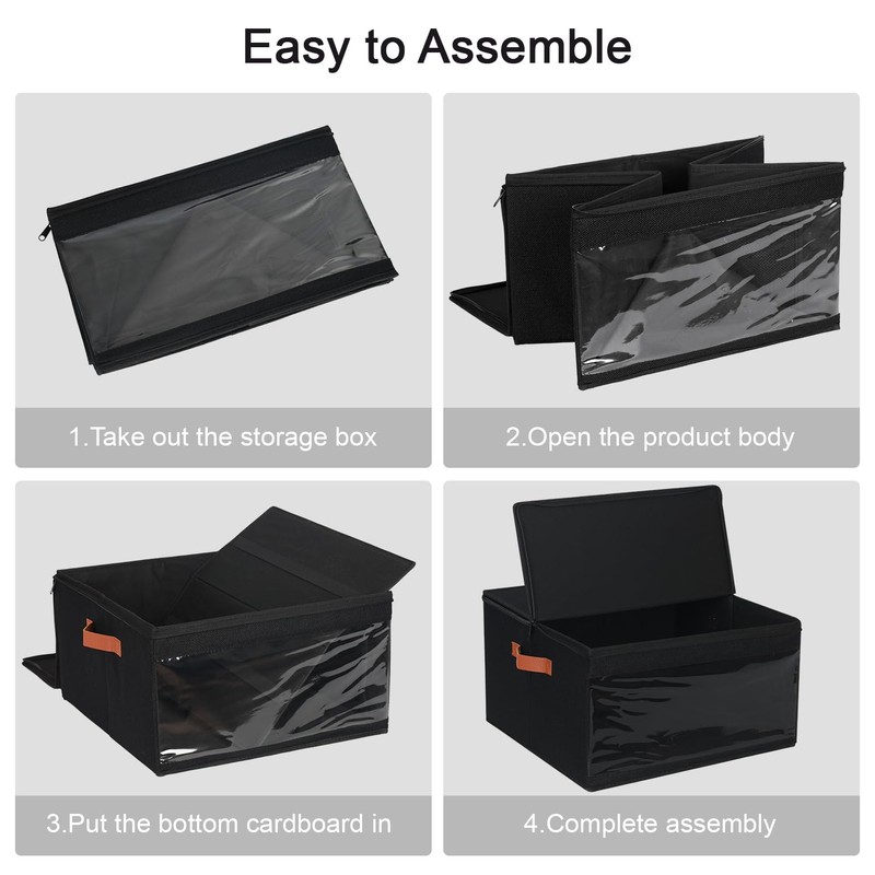 LOVSTORAGE Large Hat Storage Box for Women & Men, Stackable