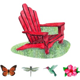 Screen Door Saver - Screen Magnets - Keep People and Pets from Running Into Screen Doors & Patch Holes with Screen Door Magnets - Made in USA - Red Chair - 5.75 x 5.5 inches - 2 Pack (1 Pair)