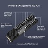 Vantec M.2 PCIe Gen3x2 B+M Key to 5 Ports SATA