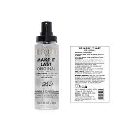Milani Setting Spray + Primer, Make It Last Original - Natural Finish with Niacinamide for Hydration & Make It Last Dewy - Dewy Finish Moisturizing Formula for Glow on the Go - 2 Pack