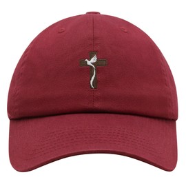 JPAK Christian Cross Dove Premium Dad Hat Embroidered Cotton Baseball Cap Maroon