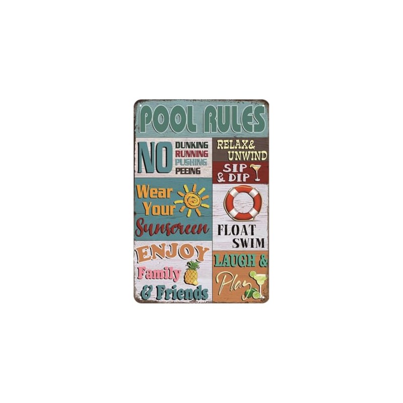 Pool Decorations Outdoor Swimming Signs - Enjoy Time and Backyard