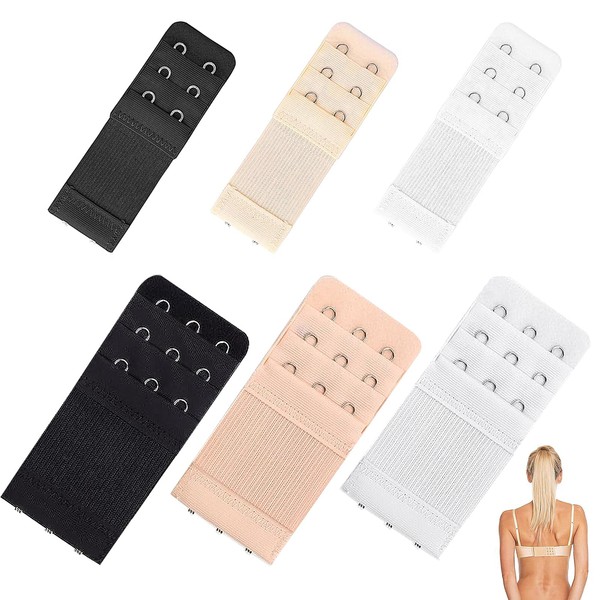 Pack of 6 Bra Extenders, Bra Extension 2 Hooks, 3