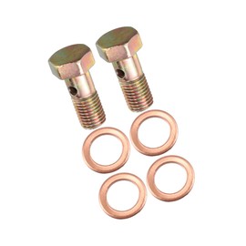 Partuto 2 Set Banjo Bolt Brake Fitting Adapter Kit M8x1.25 Brake Line Thread Banjo Bolt with 8mm Spacers Replacement