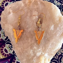 Unbranded Gold Arrowhead Boho Dangle Earrings -Tribal Southwestern Intricate Jewelry -New