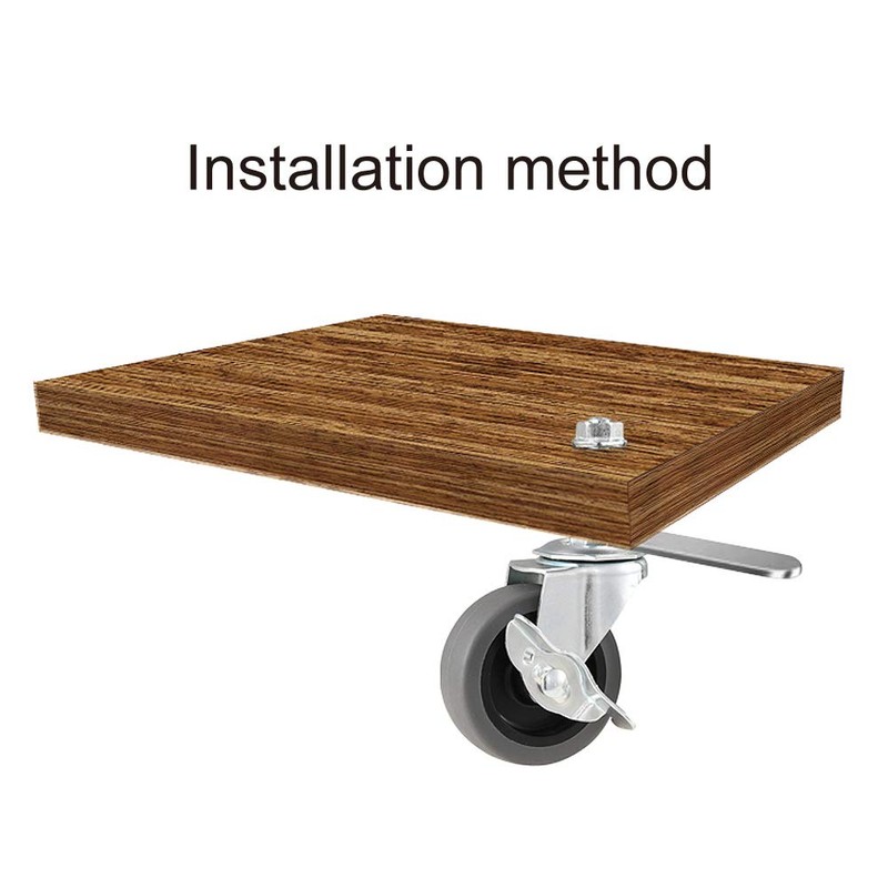 Caster Wheels, 3" Locking Swivel Threaded Stem Casters Set with