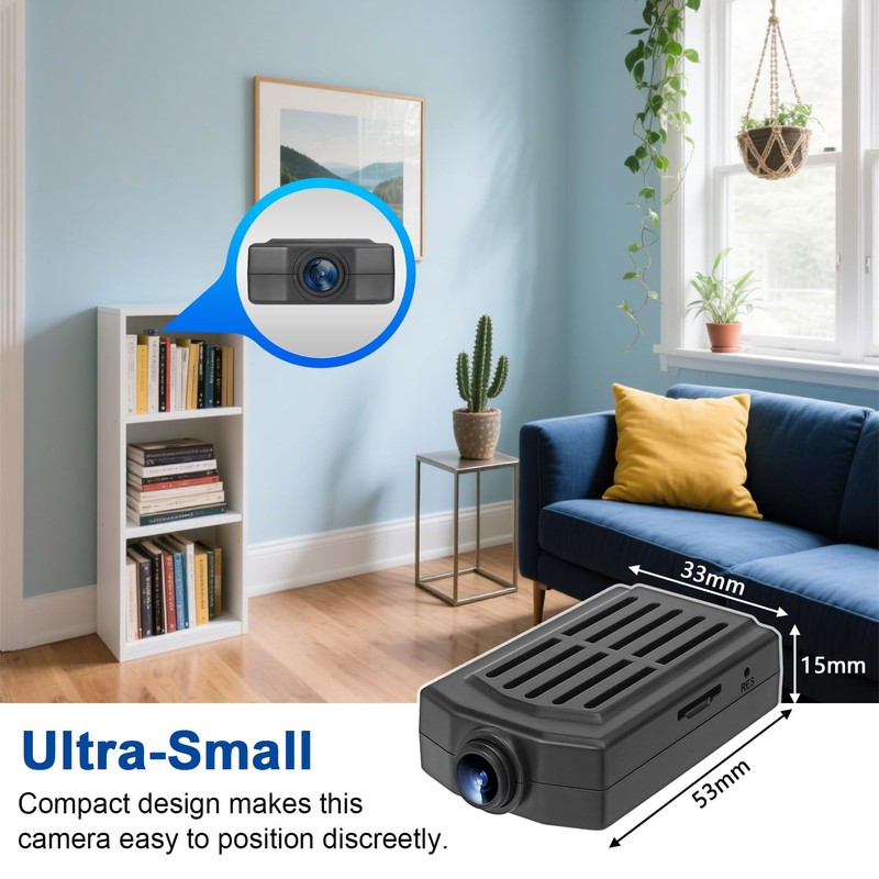 Ducgqc Small Camera,64GB Nanny Cam,1080P Video Camera for Security,Motion Detection,NO