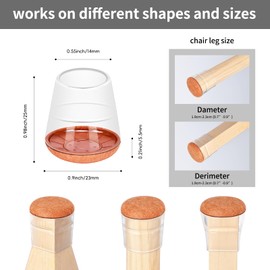 Jedroc Small Transparent 8 PCS Silicone Chair Leg Floor Protectors for Hardwood Floors,Metal Chair Feet Protectors,Bar Stool Leg Protectors， Chair Leg Covers Protect Floors from Scratches Reduce Noise