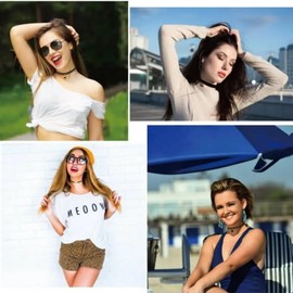 BigyQiu Black Choker Necklace for Women,Adjustable Gothic Classic Collar Choker Necklace,Choker Necklace Accessories for Women,Stretch Necklaces Choker for Teen Girls,Lace Necklace Jewelry for Women