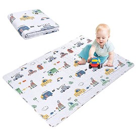 MIIMER Washable Baby Play Mat Portable Playmat for Babies 63x43â, Foldable Toddler Playpen Mat Non-Slip Baby Tummy Time Mat, Soft Floor Play Mats for Infants Extra Large Crawling Mat