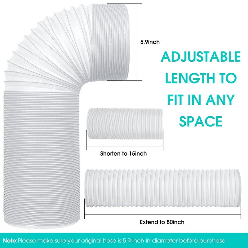 Airwhirl 5.9 Inch Air Conditioner Exhaust Hose, AC Hose with
