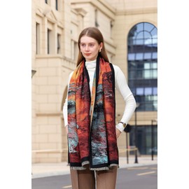 Wander Agio Winter Pashmina Shawls and Wraps Blanket Fashion Decoration Scarf Scarves for Women Handmade Embroidered Paisley Shawl Sun Sea 6