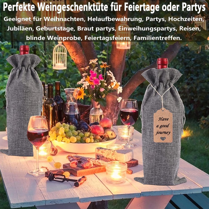 Penubuy Premium Hessian Wine Bag, gray, Pack sack