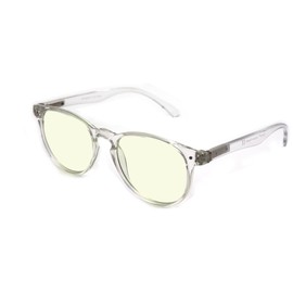 ColorViper basic square computer Amber tinted lenses reader Unisex spring temple Reading Glasses many sizes (medium shiny clear/light Amber tinted, 1.50)