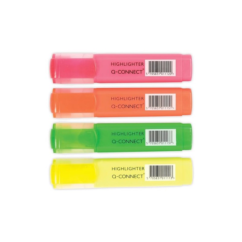 Q-Connect Assorted Highlighter Pens (Pack of 4) KF01116