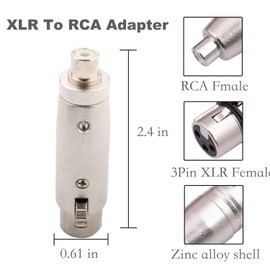 VISSQH 2 pcs 3-Pin XLR plug To RCA Adapter XLR Microphone Connectors Microphone Audio Socket XLR 3 Pin Panel Mount Microphone Cable Plug XLR To RCA Converter for Microphones, Amplifiers, etc.