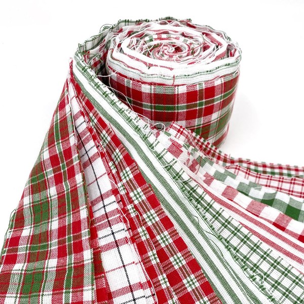 22 Merry Christmas Red and Green Homespun 100% Cotton Fabric