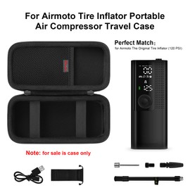 Elonbo Carrying Case Compatible with Airmo to Tire Inflator Portable Air Compressor, 120 PSI Car Tire Inflator Pump Travel Bag, Smart Pump Tire Inflator Storage Holder, Black