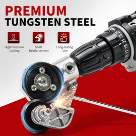 Metal Nibbler Drill Attachment, Heavy Duty Sheet Metal Cutter with Double Head Design, Professional Drill Nibbler for Precise and Fast Cutting of Steel, Iron, Aluminum, Copper and DIY Roofing Panels