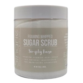 Sinarie Foaming Whipped Sugar Scrub – 8 oz | Gentle Exfoliant with Mango Butter & Coconut Oil for Smooth, Glowing Skin (8 oz., Pure Essence)