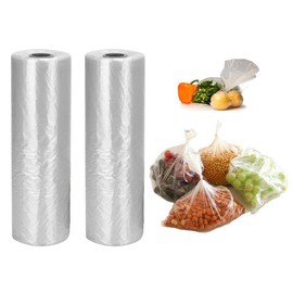 Alitamei 12 x 20 inches Plastic Produce Bag,2 rolls,350 Bags/Roll,Food Storage Bags,Clear Plastic Produce Bag,Suitable for Fruits, Vegetable, Bread,Food Storage