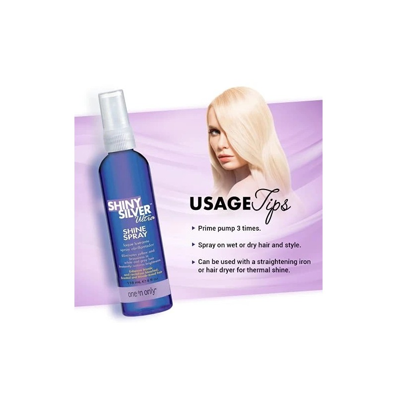One 'n Only Shiny Silver Ultra Shine Spray, Restores Shiny