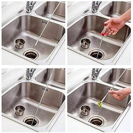 Drain Snake, Clog Remover - Gutter Cleaning Tools Drain Cleaner for Toilet Sewer Shower Kitchen Bathroom Tub Clogged Drains Opener Cleaning Tool, Flexible Grabber Claw Reaches (79 inch)