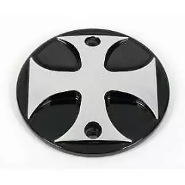 NYC Choppers EVO/SHOVEL Gloss Black and Polished Iron Cross Points Cover