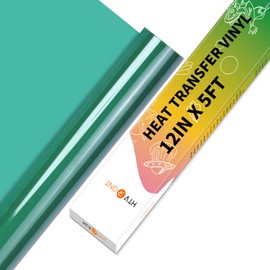 HTV Vinyl Rolls - 12" x 5ft Green Heat Transfer Vinyl for Shirts, Easy to Cut & Weed for All Cutter Machines