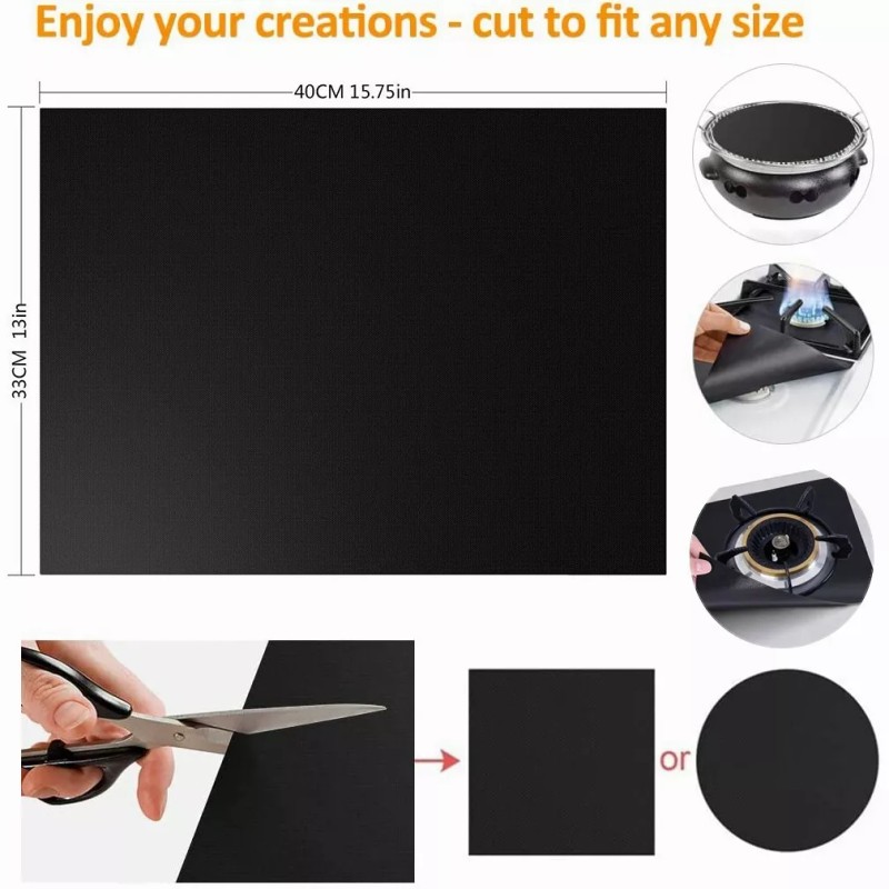 Yellow-Price 6x Non-stick BBQ Grill Mat Barbecue Baking Liners Reusable