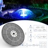 AISITIN 6.5W Solar Fountain Pump with Colorful LED Lights 3000mAh