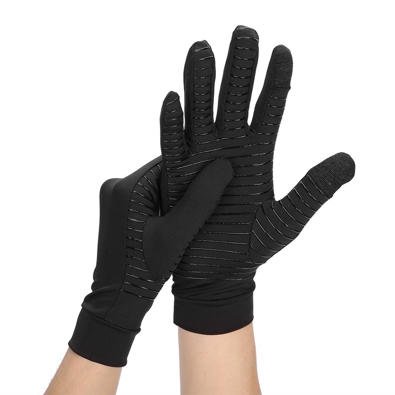 1 Pair of Copper Compression Arthritis Gloves Touches Screen Full